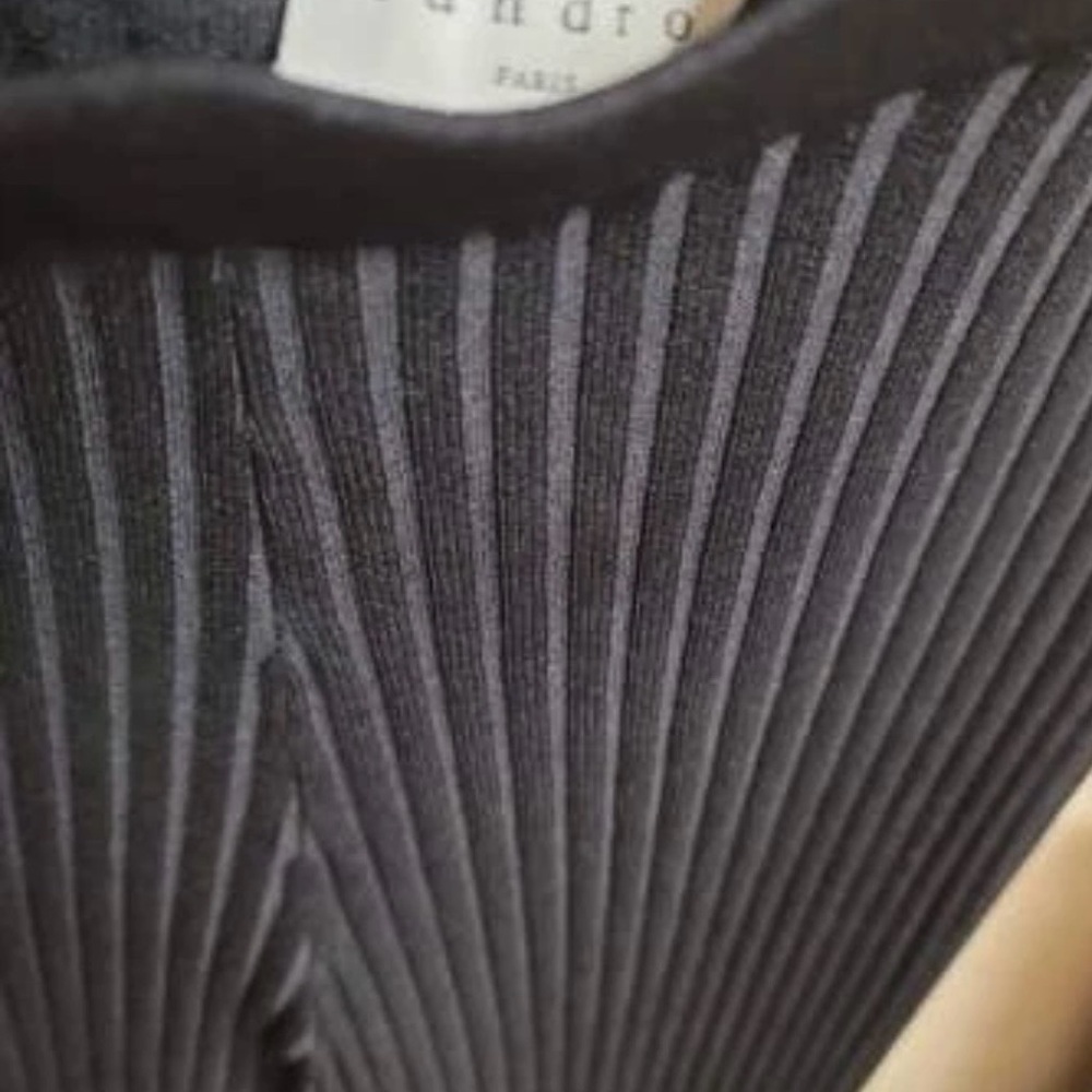 Sandro 'Ribbed' Black Flare Pants - Picture 5 of 6